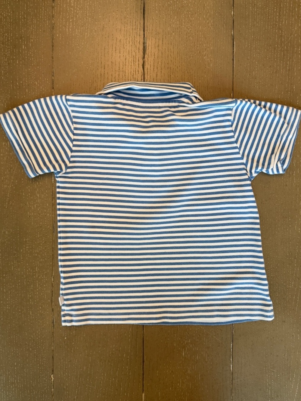 Bella Bliss Boys’ Short-Sleeve Preppy Blue Stripe Cotton Polo Shirt • Size 6 (S) - Picture 8 of 11